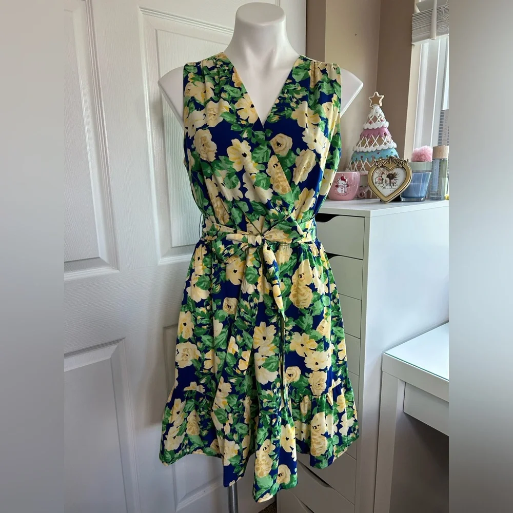 Sam Edelman Blue and Yellow Floral Dress - Picture 3 of 11